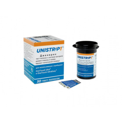 Тест-полоски Unistrip 1 для глюкометров (50 шт.) Фото товара Тест-полоски Unistrip 1 для глюкометров (50 шт.)