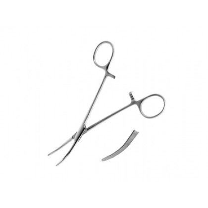 Зажим кровоостанавливающий зубчатый МИЗ-В З-207 изогнутый по ребру, 125 мм Фото товара Зажим кровоостанавливающий зубчатый МИЗ-В З-207 изогнутый по ребру, 125 мм