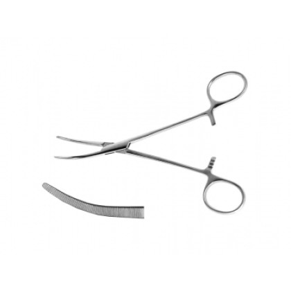 Зажим кровоостанавливающий зубчатый №2 ЗКи-МИЗ-В З-183 изогнутый, 196 мм Фото товара Зажим кровоостанавливающий зубчатый №2 ЗКи-МИЗ-В З-183 изогнутый, 196 мм