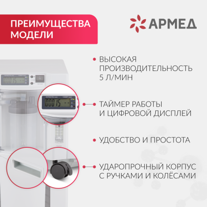 Концентратор кислорода Армед 7F-5C Фото товара Концентратор кислорода Армед 7F-5C