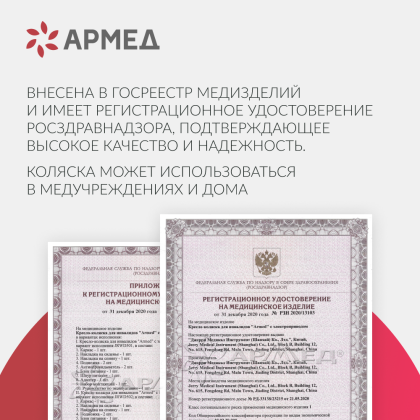Кресло-коляска для инвалидов Армед JRWD602 Фото товара Кресло-коляска для инвалидов Армед JRWD602