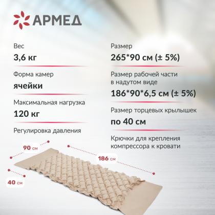 Матрас ячеистый Армед DGC001-1 С функцией статик Фото товара Матрас ячеистый Армед DGC001-1 С функцией статик