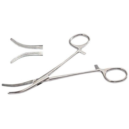 З-11-2 Зажим DeBakey кровоостанавливающий с атравматической нарезкой  изогнутый, 160мм Фото товара З-11-2 Зажим DeBakey кровоостанавливающий с атравматической нарезкой  изогнутый, 160мм