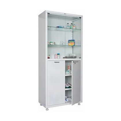 Шкаф медицинский HILFE МД 2 1780/SG верх стекло, низ сталь Фото товара Шкаф медицинский HILFE МД 2 1780/SG верх стекло, низ сталь