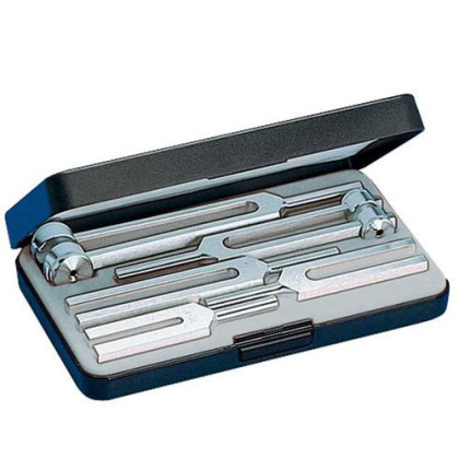 5142 Набор 5 камертонов из алюминия, Besteck III, Riester Фото товара 5142 Набор 5 камертонов из алюминия, Besteck III, Riester