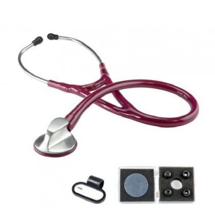 Стетоскоп KaWe Top-Kardiologie, плоская головка, нержавеющая сталь, бордовый Фото товара Стетоскоп KaWe Top-Kardiologie, плоская головка, нержавеющая сталь, бордовый