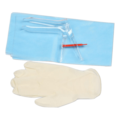 Набор (зеркало Куско, салфетка, перчатки) стерильный Фото товара Набор (зеркало Куско, салфетка, перчатки) стерильный