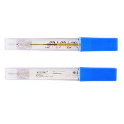Термометр медицинский Meridian, безртутный, в пластиковом футляре Фото товара Термометр медицинский Meridian, безртутный, в пластиковом футляре