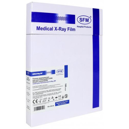 Пленка рентген. SFM X-Ray BF общ. назнач., синечувств., 18*24 мм, 100л/уп Фото товара Пленка рентген. SFM X-Ray BF общ. назнач., синечувств., 18*24 мм, 100л/уп