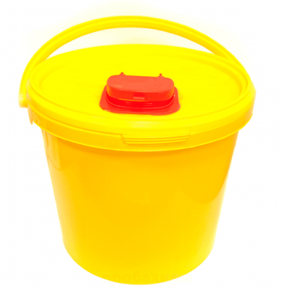 Емкость-контейнер однораз. для мед. отходов класса Б, желтый, 6 л Фото товара Емкость-контейнер однораз. для мед. отходов класса Б, желтый, 6 л