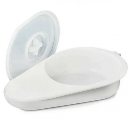 Судно медицинское полимерное "Солнышко" (белое)  с крышкой Фото товара Судно медицинское полимерное "Солнышко" (белое)  с крышкой
