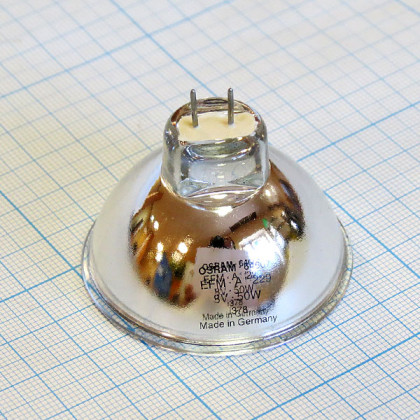Лампа галогенная (галогеновая) Osram 64607 8V 50W GZ6,35 Фото товара Лампа галогенная (галогеновая) Osram 64607 8V 50W GZ6,35