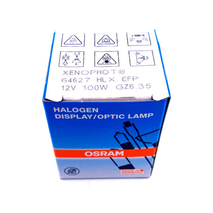 Лампа галогенная (галогеновая) Osram HLX 64627 12V 100W GZ6,35 Фото товара Лампа галогенная (галогеновая) Osram HLX 64627 12V 100W GZ6,35