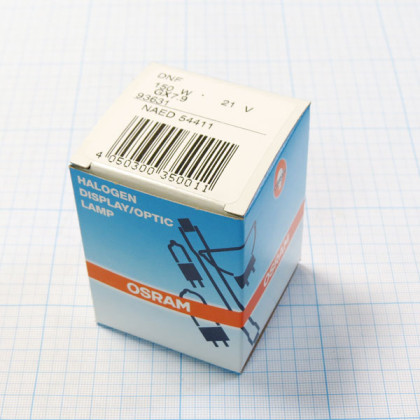 Лампа галогенная (галогеновая) Osram 93631 21V 150W GX7,9 Фото товара Лампа галогенная (галогеновая) Osram 93631 21V 150W GX7,9