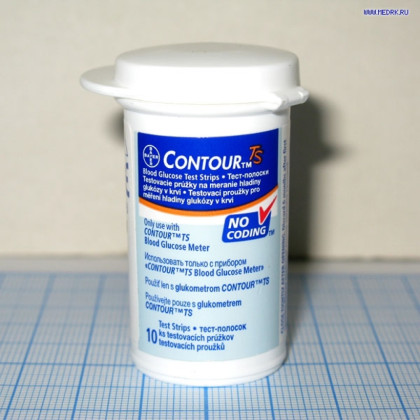 Тест-полоски для глюкометра Bayer Contour TS Фото товара Тест-полоски для глюкометра Bayer Contour TS