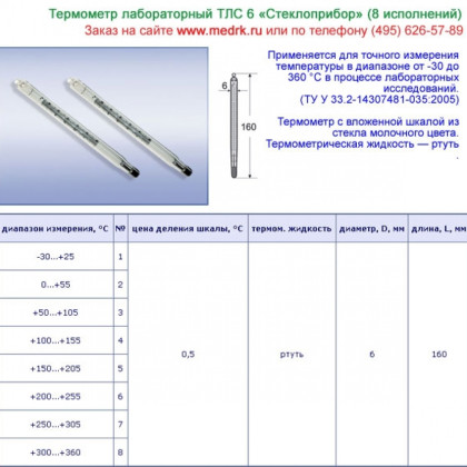 Термометры лабораторные ТЛС-6  Фото товара  Термометры лабораторные ТЛС-6