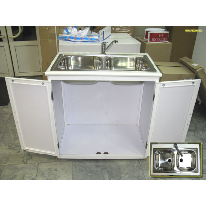 Тумба стоматологическая с двойной мойкой Фото товара Тумба стоматологическая с двойной мойкой