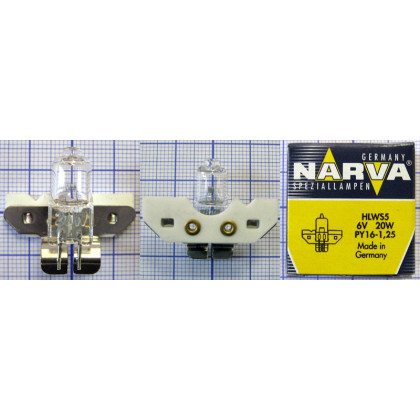 Лампа Narva 55133 6V 20W PY16-1,25 Фото товара Лампа Narva 55133 6V 20W PY16-1,25
