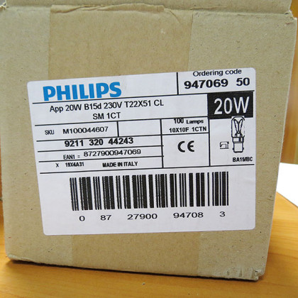 Лампа Philips T22x51 для швейных машин Фото товара Лампа Philips T22x51 для швейных машин