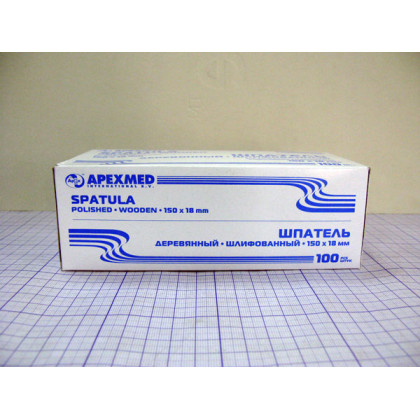 Шпатель для языка деревянный 150х18мм. (одноразовый, стерильный) (100шт/упаковка.) Фото товара Шпатель для языка деревянный 150х18мм. (одноразовый, стерильный) (100шт/упаковка.)