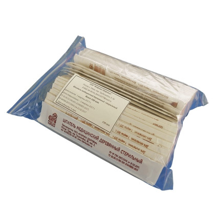 Шпатель для языка деревянный 150х18мм. (одноразовый, стерильный) (100шт/упаковка.) Фото товара Шпатель для языка деревянный 150х18мм. (одноразовый, стерильный) (100шт/упаковка.)