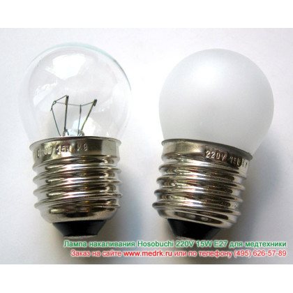 Фото товара Лампа накаливания HOSOBUCHI 220V 15W E27 (не оригинал)