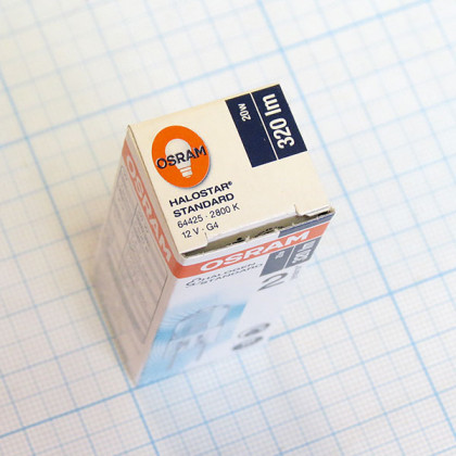 Лампа галогенная (галогеновая) Osram 64425 12V 20W G4 Фото товара Лампа галогенная (галогеновая) Osram 64425 12V 20W G4