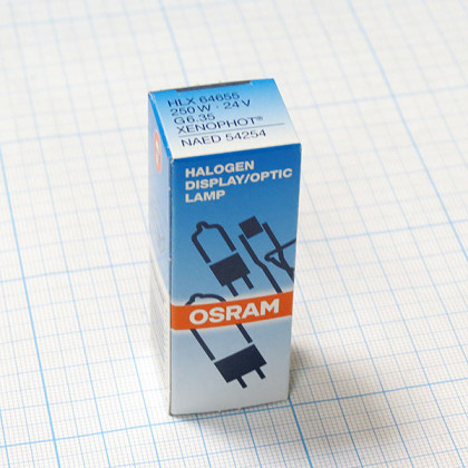 Фото товара Лампа галогенная (галогеновая) Osram HLX 64655 24V 250W G6,35