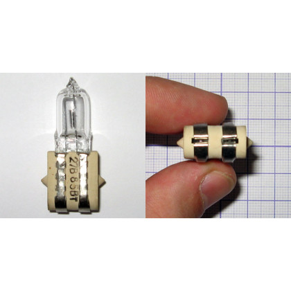 Лампа галогенная (галогеновая) КГСМ 27-85 кварцевая самолетная Фото товара Лампа галогенная (галогеновая) КГСМ 27-85 кварцевая самолетная