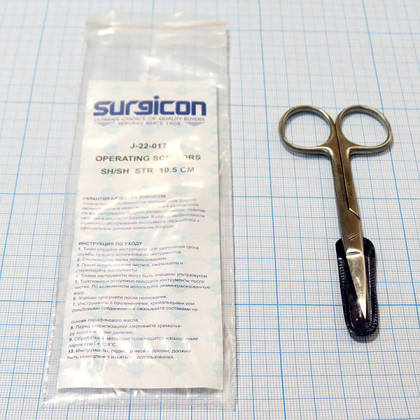 Фото товара Ножницы прямые с 2 острыми концами 100 мм J-22-017