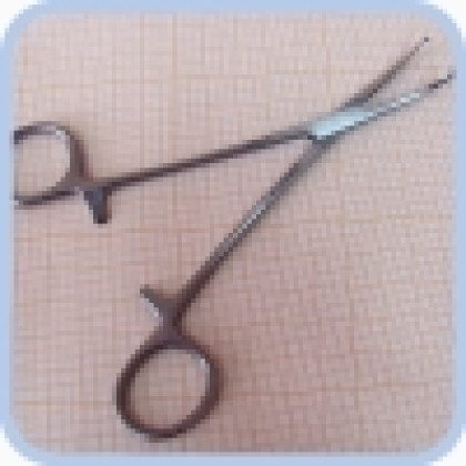 Зажим кровоостанавливающий зубчатый изогнутый №1 J-17-060 Фото товара Зажим кровоостанавливающий зубчатый изогнутый №1 J-17-060