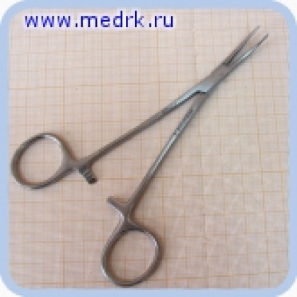 Зажим кровоостанавливающий Москит изогнутый J-17-058 Фото товара Зажим кровоостанавливающий Москит изогнутый J-17-058