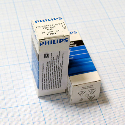 Лампа Philips 6605 галогенная 6V 10W M42 G4 Фото товара Лампа Philips 6605 галогенная 6V 10W M42 G4