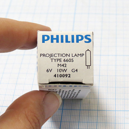 Лампа Philips 6605 галогенная 6V 10W M42 G4 Фото товара Лампа Philips 6605 галогенная 6V 10W M42 G4