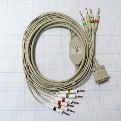 Фото товара Кабель пациента для ЭКГ Cardiovit Schiller (все модели, кроме CS-200) с 4мм штекерами, F8725R