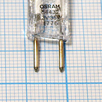 Лампа галогенная (галогеновая) Osram Halostar 64432 12V 35W GY6,35 Фото товара Лампа галогенная (галогеновая) Osram Halostar 64432 12V 35W GY6,35