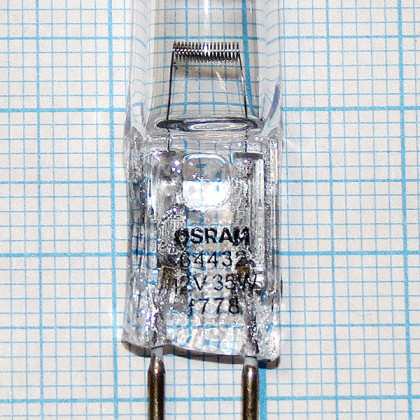 Лампа галогенная (галогеновая) Osram Halostar 64432 12V 35W GY6,35 Фото товара Лампа галогенная (галогеновая) Osram Halostar 64432 12V 35W GY6,35