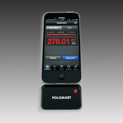 Сигнализатор-индикатор гамма-излучения POLISMART II PM1904 для iPhone 4 Фото товара Сигнализатор-индикатор гамма-излучения POLISMART II PM1904 для iPhone 4