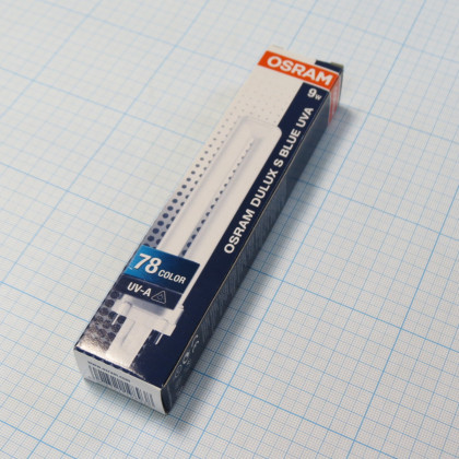 Лампа Osram Dulux S Blue UVA 9W/78 G23 Фото товара Лампа Osram Dulux S Blue UVA 9W/78 G23