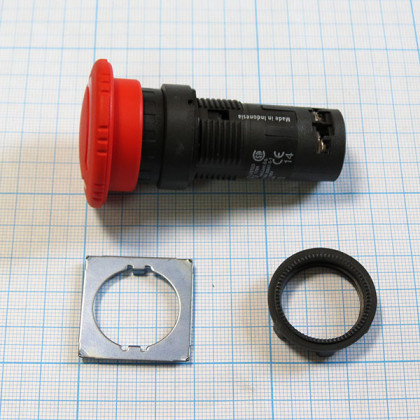 Кнопка красная грибовидная 1НО+1НЗ Фото товара Кнопка красная грибовидная 1НО+1НЗ