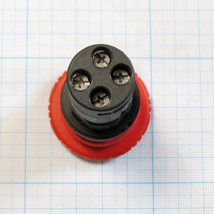 Кнопка красная грибовидная 1НО+1НЗ Фото товара Кнопка красная грибовидная 1НО+1НЗ