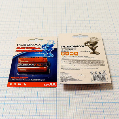 Аккумулятор Pleomax NI-MN, 2700 mAh Фото товара Аккумулятор Pleomax NI-MN, 2700 mAh