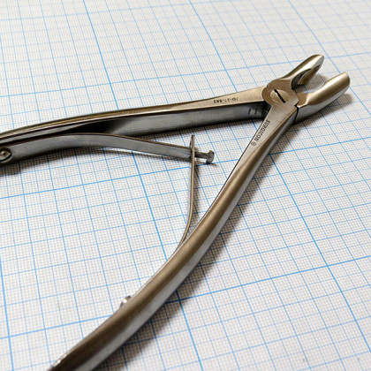 Щипцы-кусачки костные с круглыми губками изогнутые Jo-21-882 Фото товара Щипцы-кусачки костные с круглыми губками изогнутые Jo-21-882