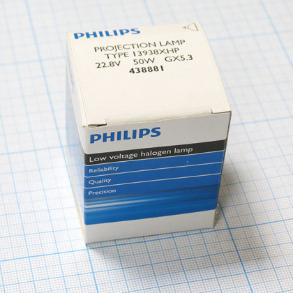 Лампа галогенная Philips 13938 XHP 22,8V 50W GX5,3 Фото товара Лампа галогенная Philips 13938 XHP 22,8V 50W GX5,3