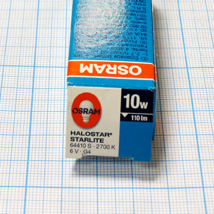 Лампа Osram 64410S 6V 10W G4 Фото товара Лампа Osram 64410S 6V 10W G4