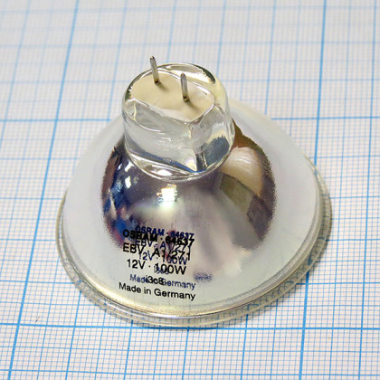 Лампа галогенная Osram 64637 12V 100W GZ6,35 Фото товара Лампа галогенная Osram 64637 12V 100W GZ6,35