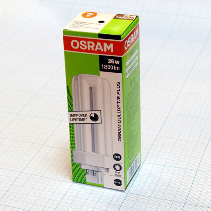 Лампа Osram Dulux T/E 26W/21-840 PLUS GX24q-3 Фото товара Лампа Osram Dulux T/E 26W/21-840 PLUS GX24q-3