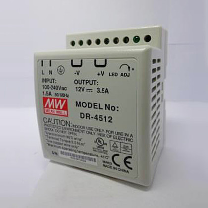 Источник питания MW DR - 4512 45Ц 12М 3.5A на дин-рейку  Фото товара Источник питания MW DR - 4512 45Ц 12М 3.5A на дин-рейку
