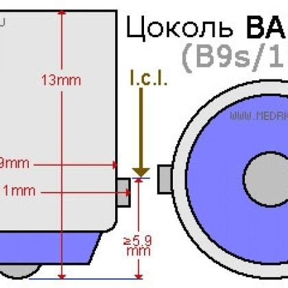Фото товара Лампа накаливания миниатюрная МН 26-0,12 BA9s/14