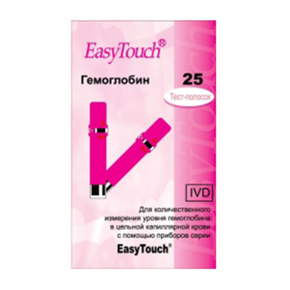 Тест-полоски EasyTouch гемоглобин №25 Фото товара Тест-полоски EasyTouch гемоглобин №25